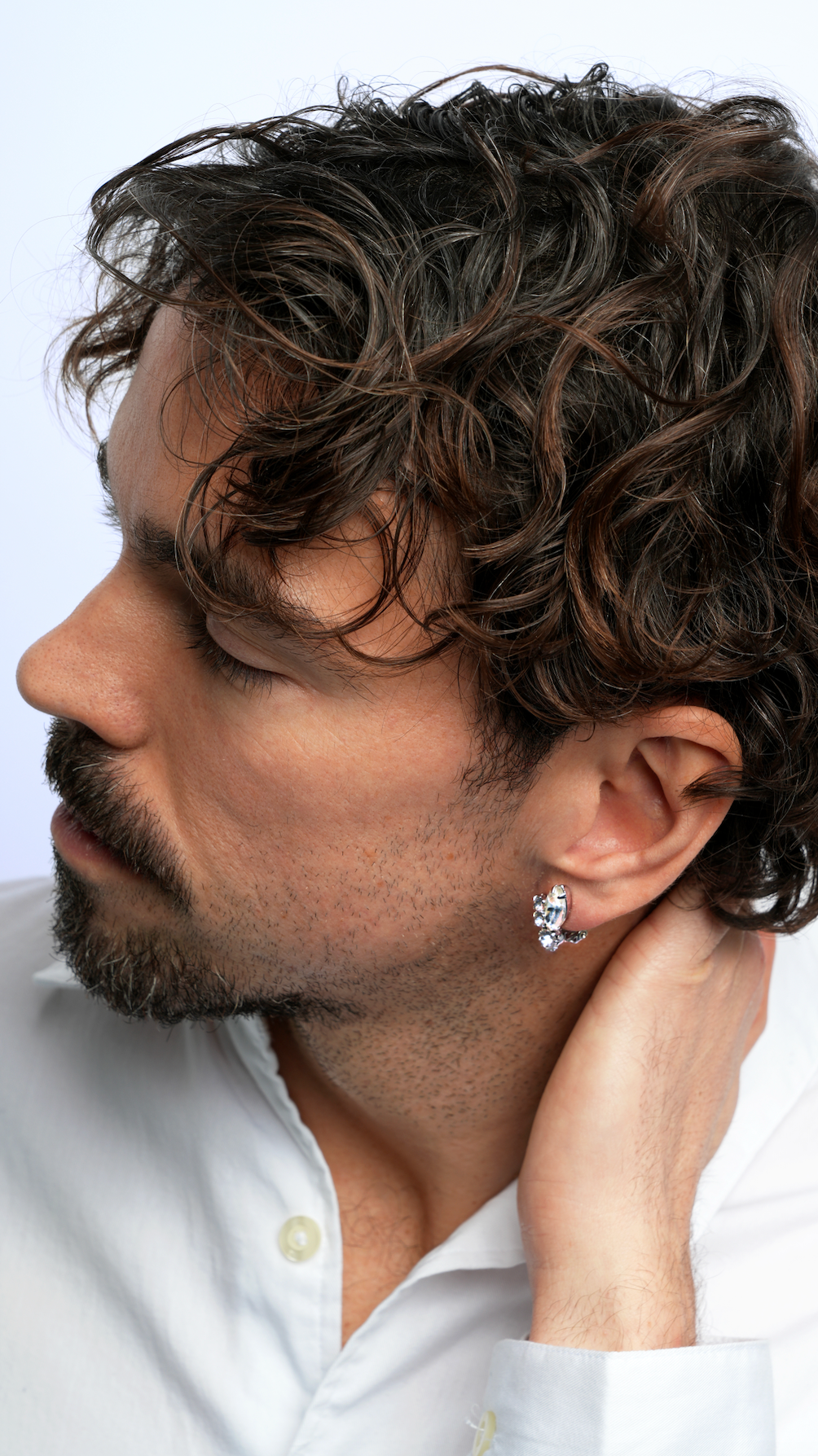 Vintage Weiss Rhinestone Earrings