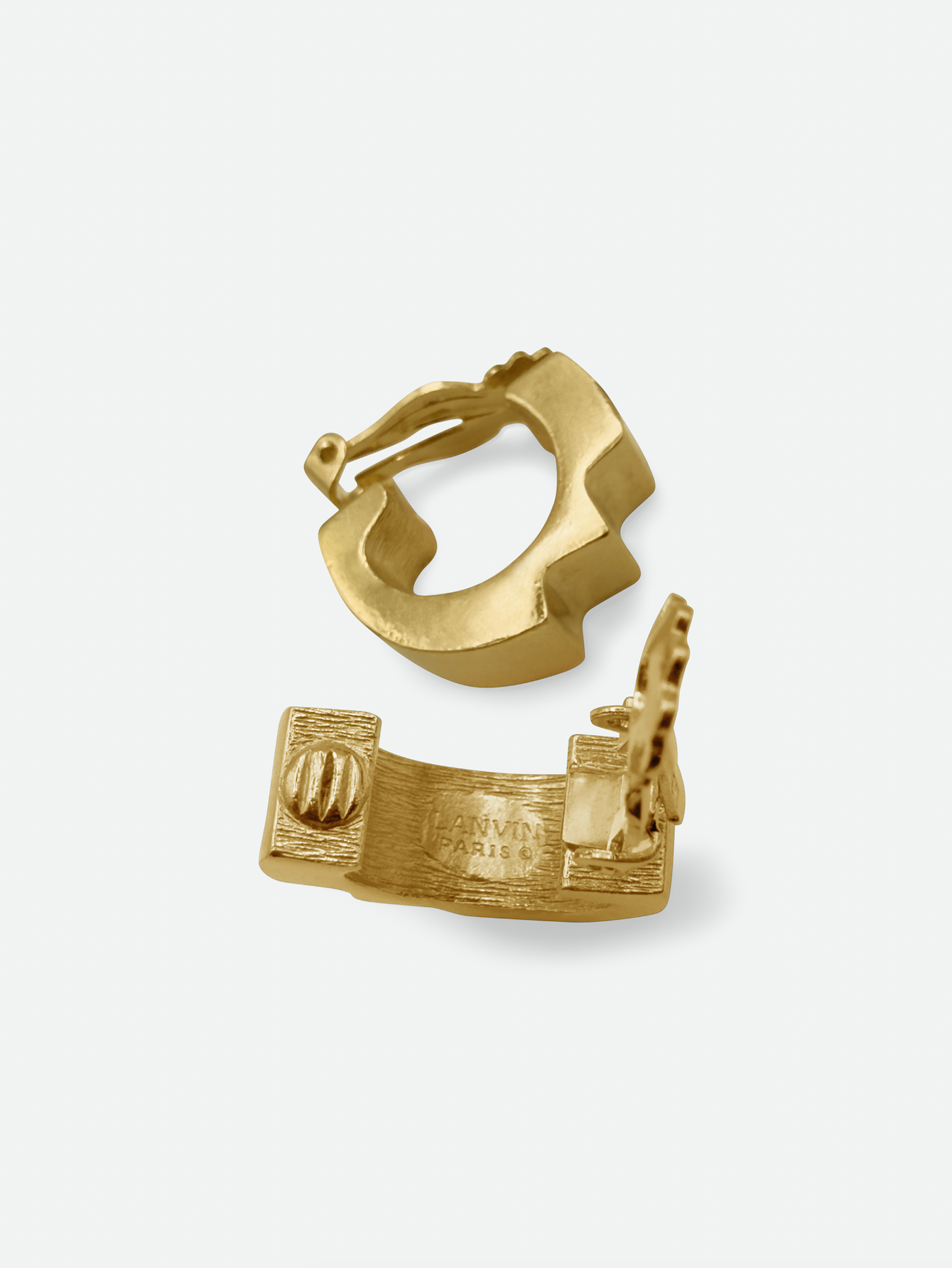 1980s Lanvin Gold Hoop Earrings